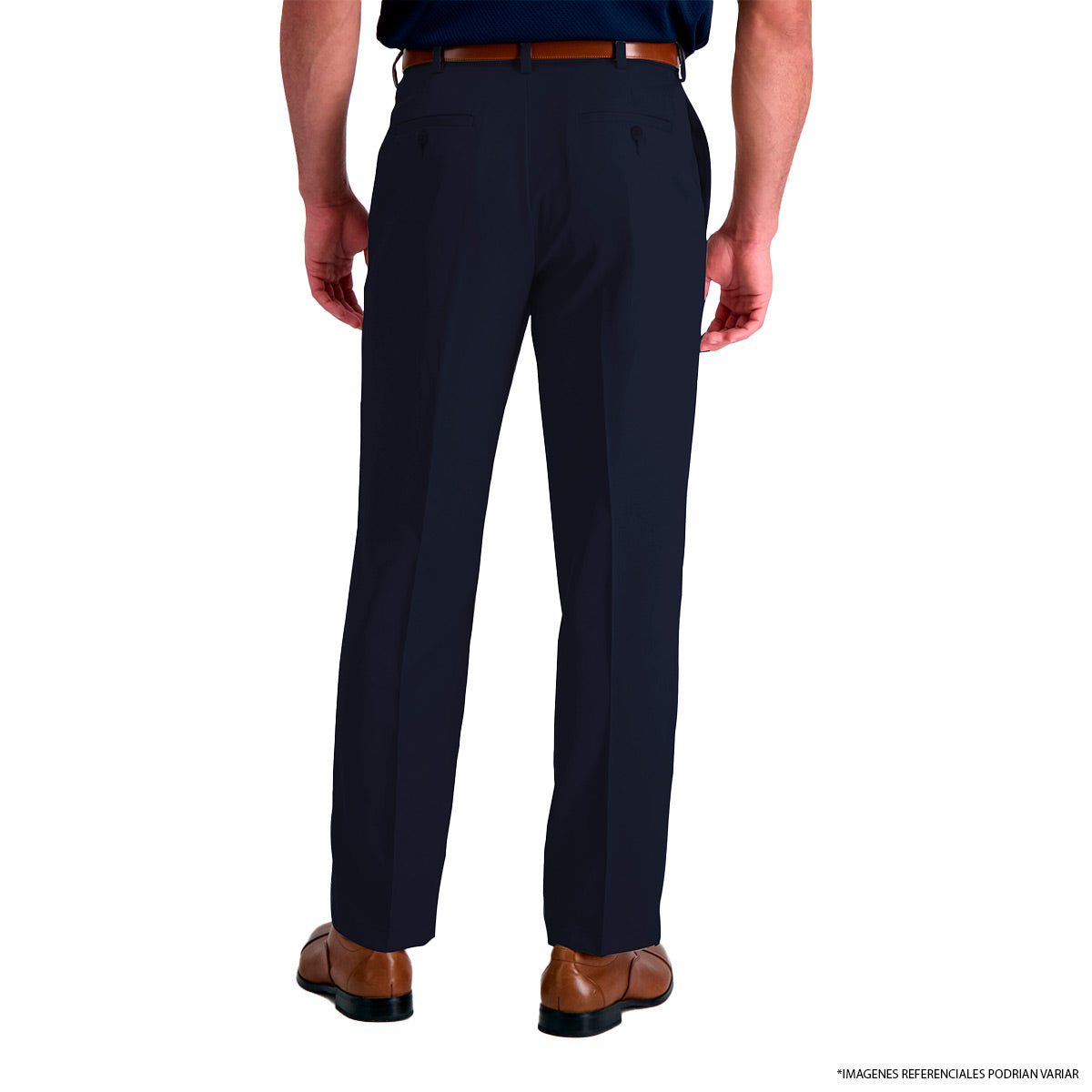 Pantalón de Gabardina Pinzado Azul Marino