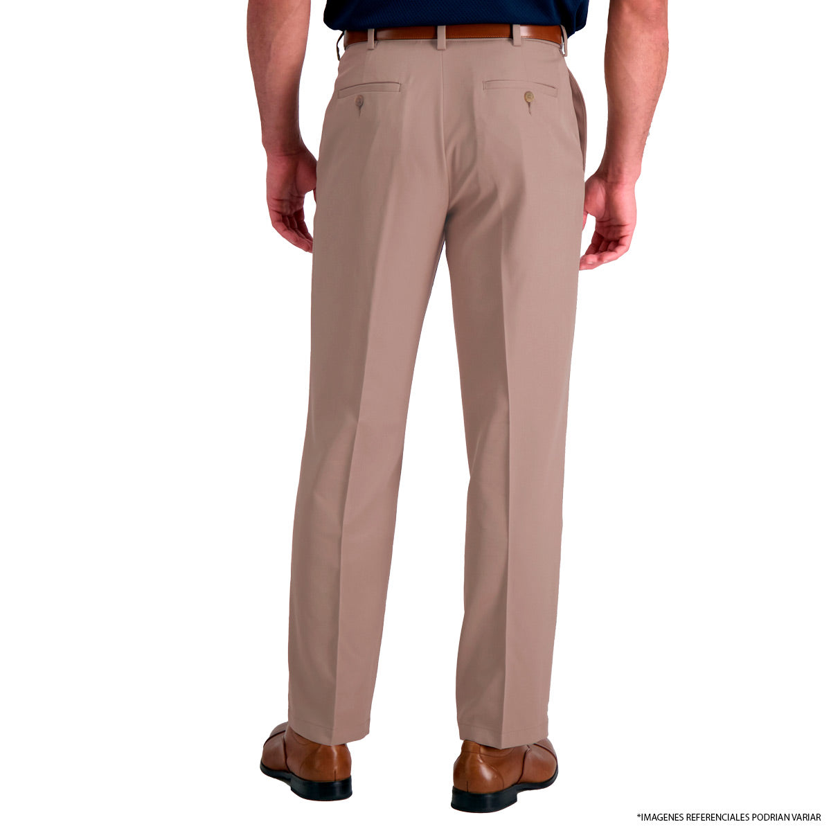 Pantalón de Gabardina Pinzado Beige