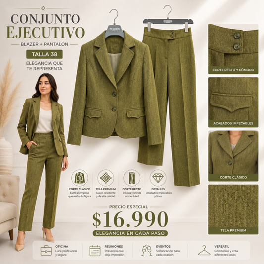 Traje Mujer Verde Talla 42