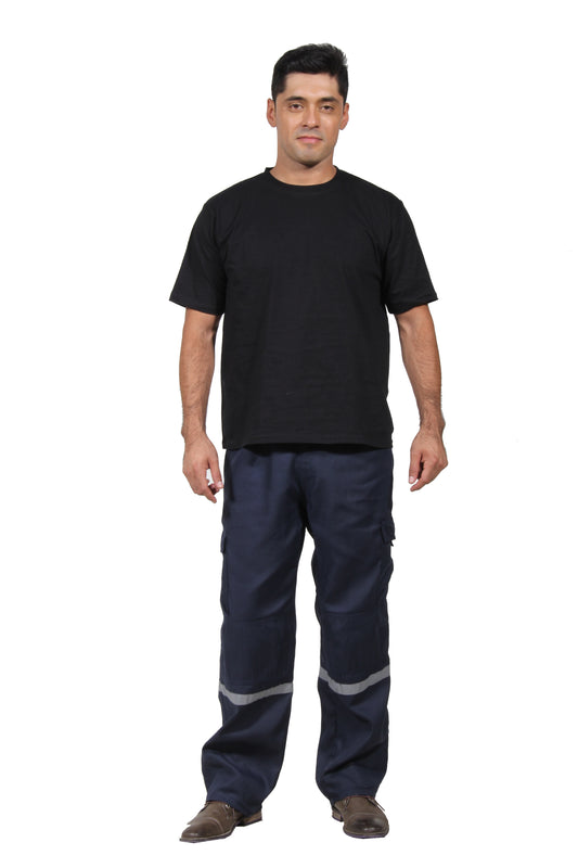 Pantalon Poplin Azul Marino con reflectante