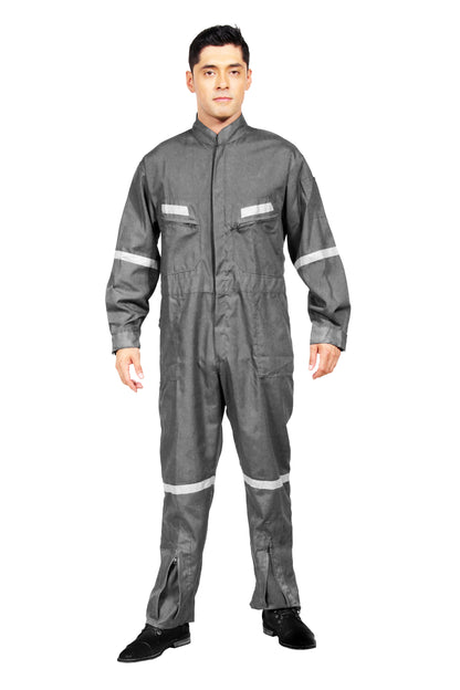 Overol Poplin Gris con reflectante