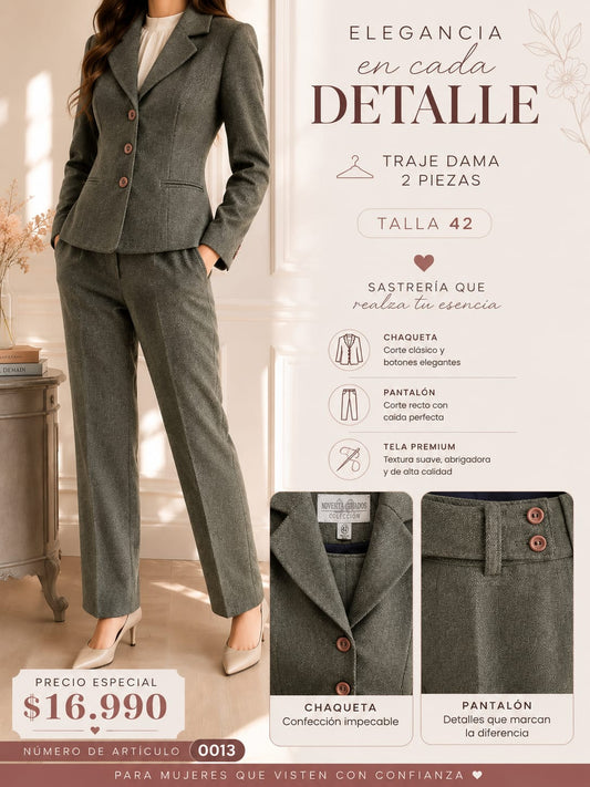 Traje Mujer Gris Invierno Talla 42 0013