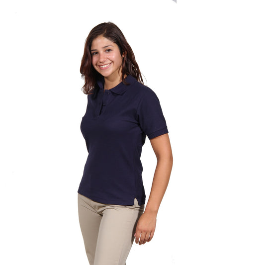 Polera Pique Mujer Manga Corta Azul Marino