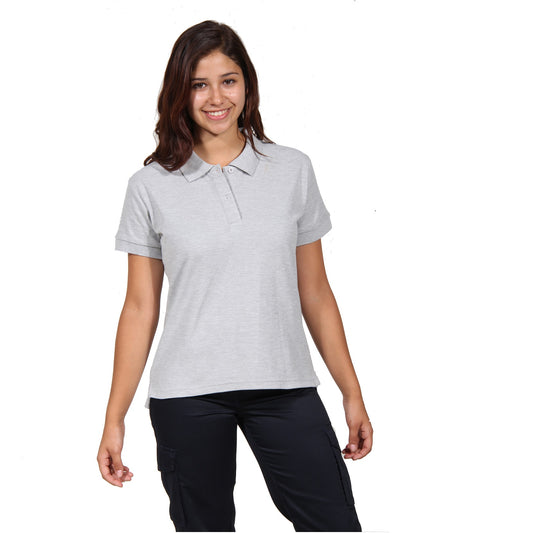 Polera Pique Mujer Manga Corta Gris