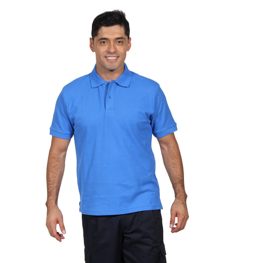 Polera Pique Hombre Manga Corta Azulino