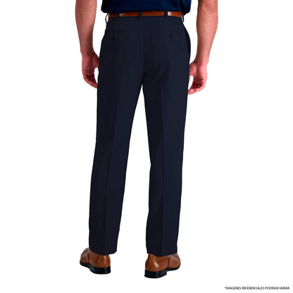 Pantalón de Gabardina Pinzado Azul Marino