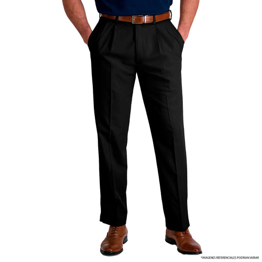 Pantalón de Gabardina Pinzado Negro