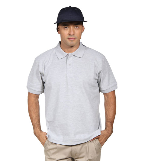 Polera Pique Hombre Manga Corta Gris