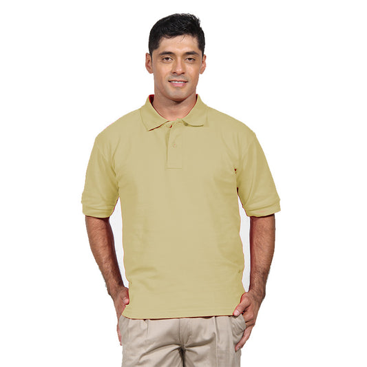 Polera Pique Hombre Manga Corta Beige