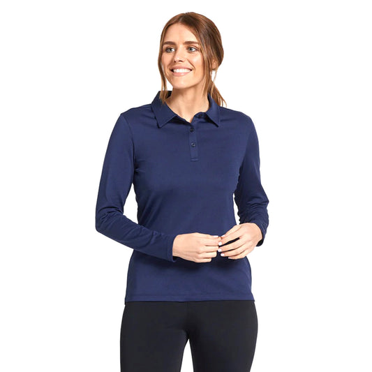Polera Pique Mujer Manga Larga Azul Marino