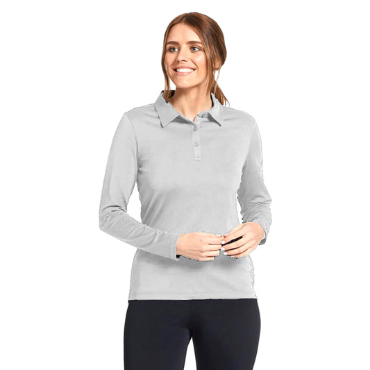 Polera Pique Mujer Manga Larga Gris